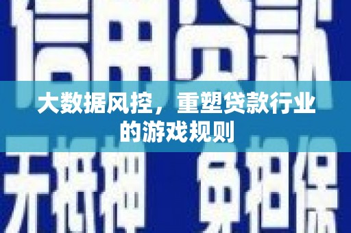 朴子大数据风控，重塑贷款行业的游戏规则