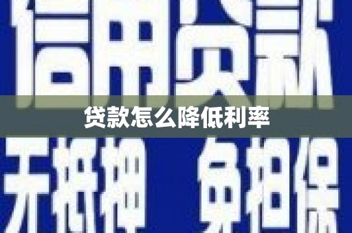 朴子贷款怎么降低利率